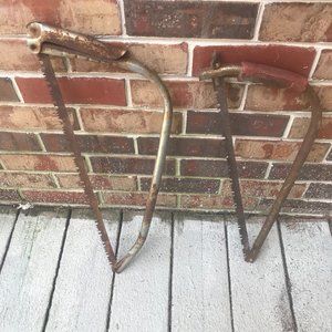 Pair of Vintage Bow Saws for Tree Limbs Sharp and Ready or Use or Display